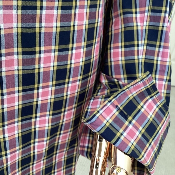 Burberry Plaid Button-Up Shirt - Pink and Black SZ XS - Picture 6 of 9